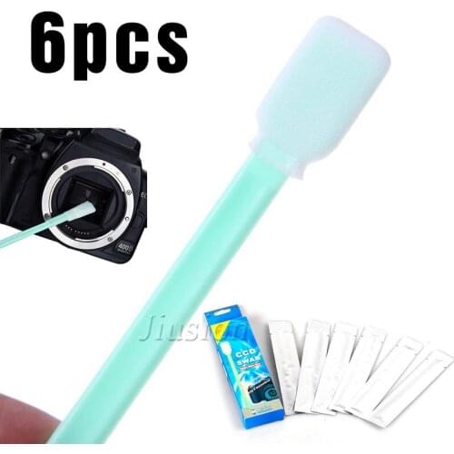 6pcs Dry CCD CMOS Sensor Clean Swabs Lens Cleaner General Bar Camera Cleaning Suit for Canon 60d Digital DSLR Camera Clean Tool