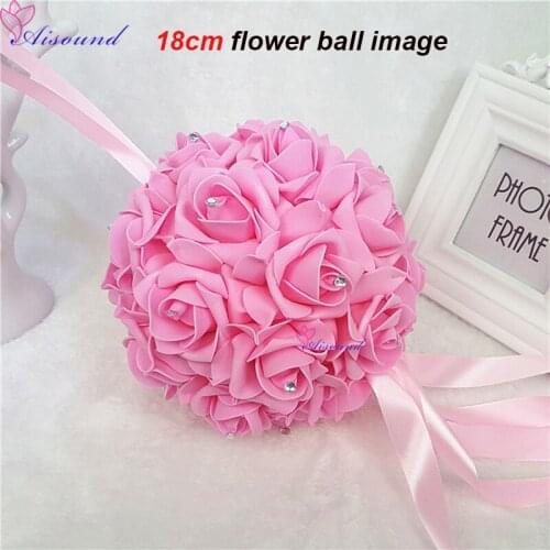 Aisound 5" Artificial Foam Flower Balls Hanging Kissing Ball Wedding Flower Centerpieces Marriage Party Decor 8pcs/lot