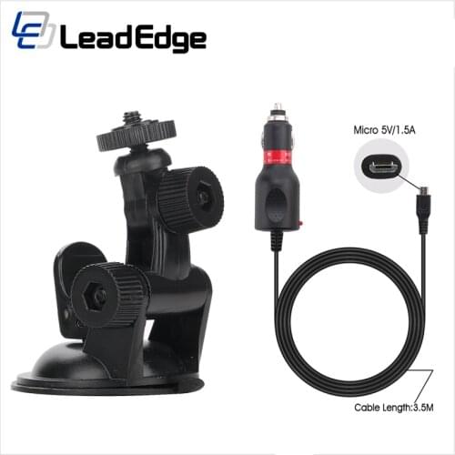 Car Sucker Holder Mount Suction Cup Car charger MICRO USB 5V / 2A 2 in 1 for Go Pro Hero 6 5 4 EKEN H9 yi camera Action camera