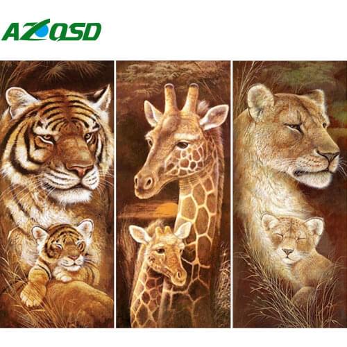 AZQSD 5d Diamond Painting Tiger Diamond Embroidery Animal Handmade Rhinestones Gift Home Decor Needlework Cross Stitch