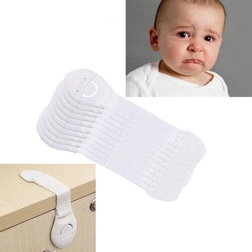 10pcs/Lot Child Lock Protection For Baby Safety Lock Kids Safety Doors Drawer Cabinet Lock Children Plastic Protection Lock