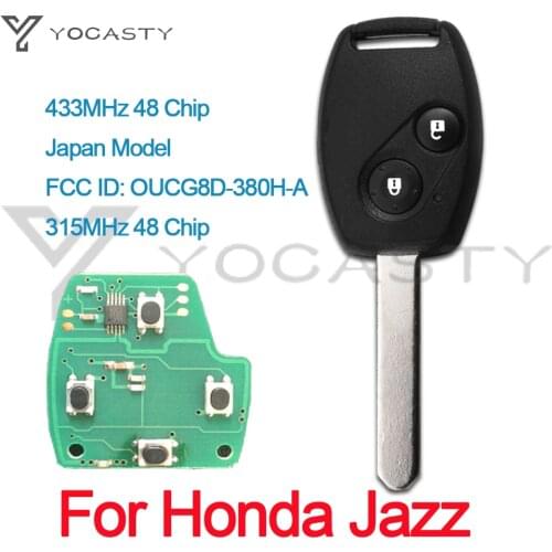 YOCASTY 313.8MHz OUCG8D-380H-A 2 Button Remote Key Fob for Honda Japan Model 2004 - 2005 Jazz with 13/48 Chip No Mark