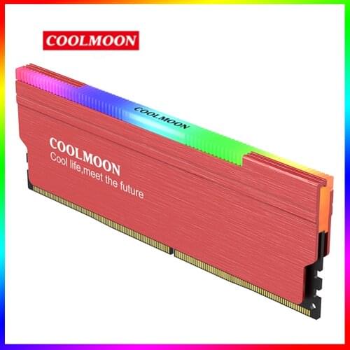 COOLMOON Aluminum Alloy RAM Heatsink Radiator Cooling Heat Sink Cooler for DDR3 DDR4 Desktop Memory Heat Support RGB Controller