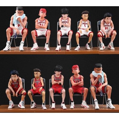 New GK Red White Chair Slamdunk Action Figure Anime Shohoku Hanamichi Sakuragi Rukawa Kaede Slam Dunk PVC Model Toy Gift 10pcs