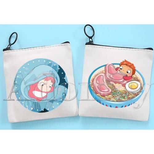 Ponyo Canvas Coin Purse Custompattern Logo Storage Pouch Canvas Bag New Coin Bag Key Coin Purse