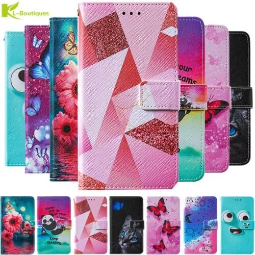 Leather Case For Huawei P smart 2020 Cute Funny Painted Case for Huawei Psmart 2020 6.21" Magnetic Flip Wallet Cover Fundas