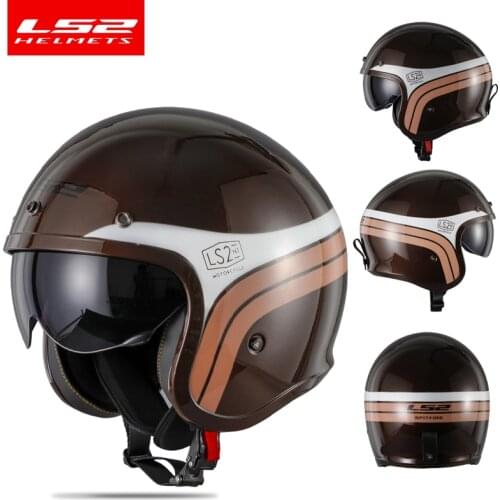 LS2 Spitfire Open Face Vintage Helmet Motorcycle Half 3/4 Helmet Casco Moto Vintage ECE Approval Size M-XXXXL