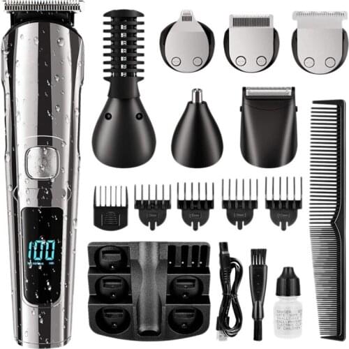 6 in 1 Hair Clipper Men Cordless Electric Beard Trimmer Kit Body Grooming Shaver Suitable for Kids Family Barber
