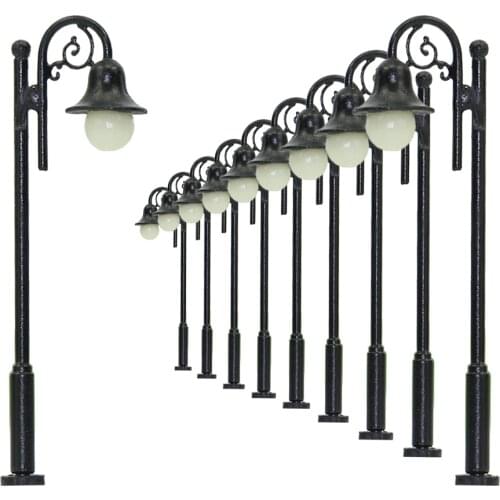 LYM38 10pcs Model Railway Layout N Scale 1:160 Lamps Warm White LEDs Street Lights 1.93in