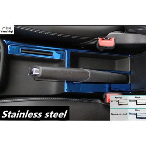 Stainless steel 2pcs/lot Hand brake adornment sequins Car Styling Stickers for Skoda 2014-2017 Rapid / Rapid Spaceback