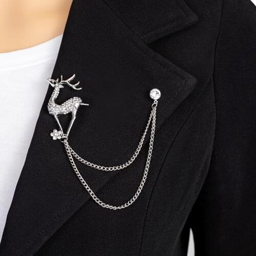 New Arrival Fawn Rhinestone Brooch High-End Womens Brooch Cute Japanese Style Trend Gender Pin Fixed Clothes Corsage Accessorie