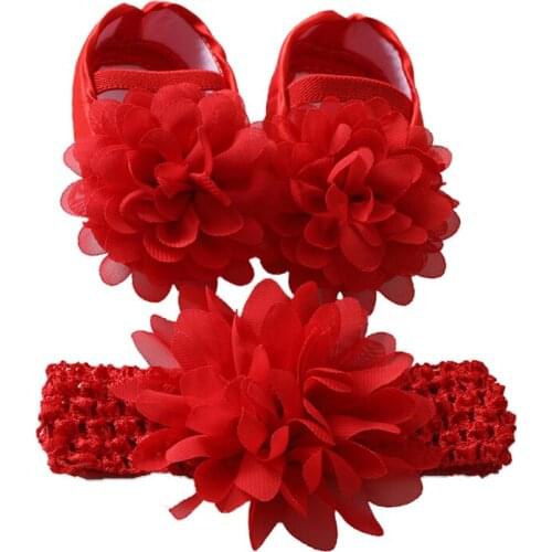 Baby Girl Satin Cloth Bowknot Princess Shoes Summer Spring Toddler Soft Sole Walking Shoes Headband Set