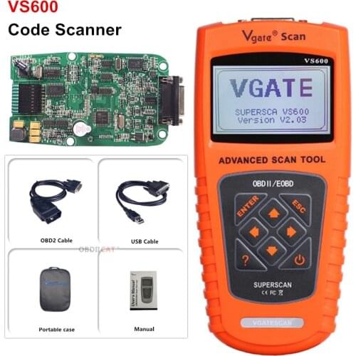 Factory Price Original Vgate VS600 Automotive CAN ODB II 2 OBD2 OBDII Diagnose Code Reader Scanner Scan Tools VS 600