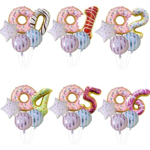 Donut Balloon Baby Birthday Party Decoration 32inch Dount Number Balloon Inflatable Birthday Balloon Baby Supplies Supplies