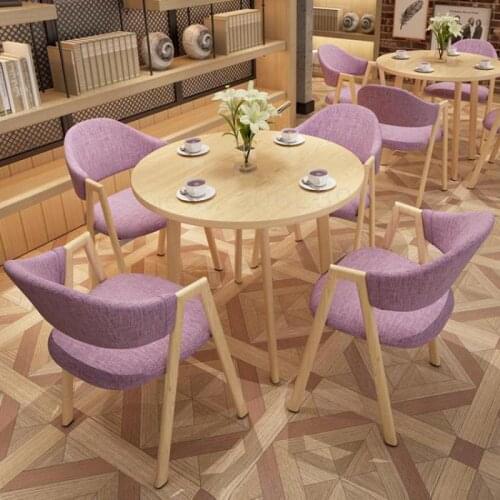 Simple Reception And Negotiation Table And Chair Combination Milk Tea Coffee Shop 4s Shop Office Recreation Round Table