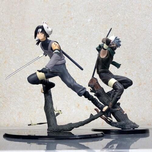 Anime Naruto Figure Kakashi Hatake Itachi Uchiha ANBU Ver. Action Figures Replaceable Face Changing Model PVC Toys Collection