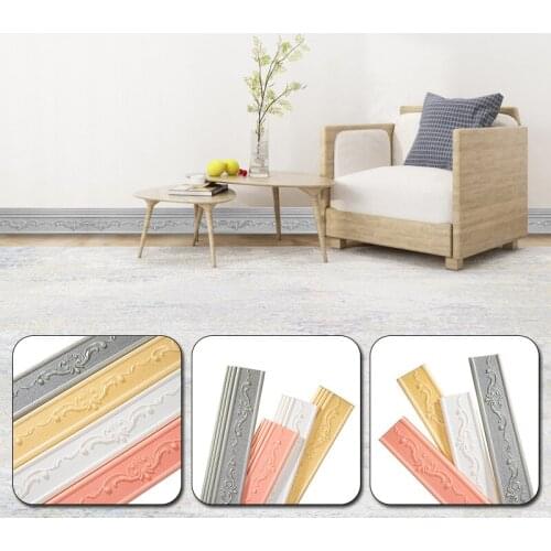Self-Adhesive 3D Foam Baseboard Wall Stickers Door Frame Edge Strip Wall Skirt Decoration Waist Line Wallpaper Home Decoration