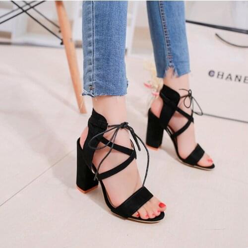 High Heels Strap Open Toe Gladiator Platform Shoes Summer Sandals Ladies Woman Big Size 43