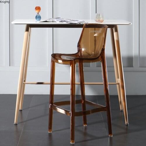 Modern Transparent Bar Stools Nordic High Stools Acrylic Cafe High Bar Stools Creative Living Room Home Bar Chair Furniture L