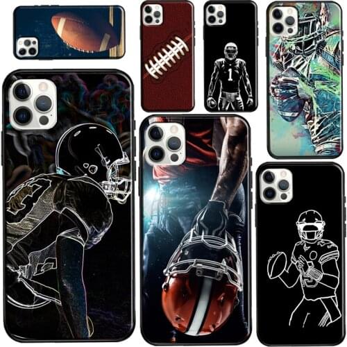 American football player sport Case For iPhone 11 Pro Max XS X XR 8 7 Plus SE 2020 Funda For iPhone 12 Pro Max mini Case