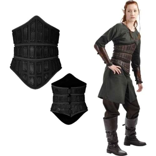 Medieval Brown Black Celtic Knight Leather Large Belt Women Vintage Viking costume Barbarian Mercenary Fancy LARP Cosplay
