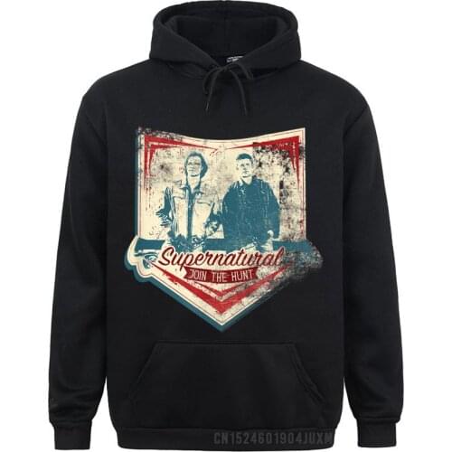 Hoodies Supernatural Sam Dean Join The Hunt Badge Manga Fall Funny Hip Hop Long Sleeve Men Sweatshirts Hip Hop Clothes