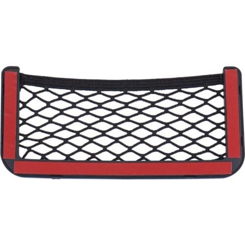 Universal Black Car Storage Pocket Net for Coach/Bus,Stick-on Cars Organizer Mesh Holder for Phones/Cigar/Receipts,15*8cm/20*8cm