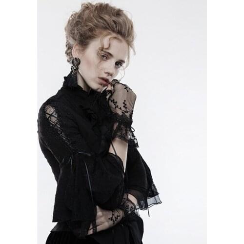 PUNKRAVE Womens Gothic Transparent Lace Gloves Concise Style Party Evening Dinner Gown Gloves