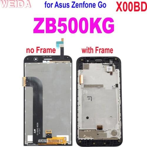 AAA+ LCD for Asus Zenfone Go ZB500KG X00BD LCD Display Touch Screen Digitizer Assembly Replacement Frame for Asus ZB500KG LCD