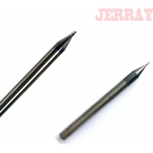 1pc 0.2mm 0.3mm 0.4mm-0.9mm 2 flutes HRC55 Micro Grain Tungsten Carbide Flat and ball nose End Mill CNC Milling Router Bits