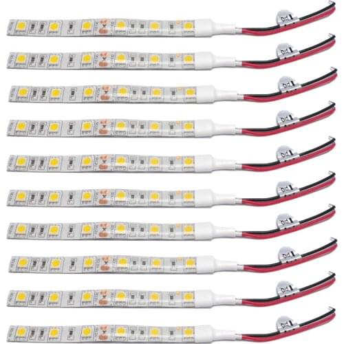 10Pcs 10Cm Waterproof Red 5050 Led Strip Lights Dc 12V Caravan Boat Car