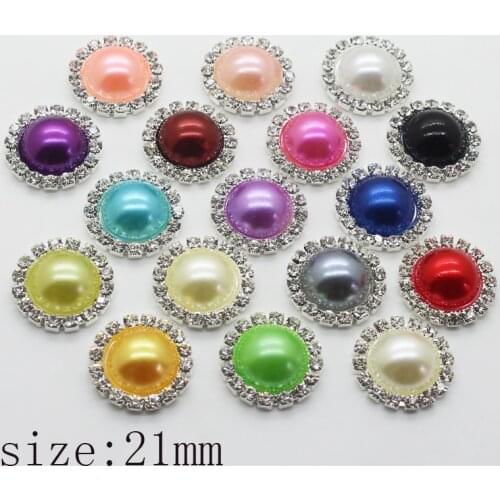 New 21MM Fashion 10pcs lot Round Silver Diy White Pearl Accessories Festival Decor Diameter Supplies For Wholesale