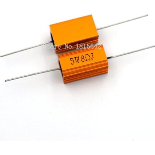 2PCS RX24 5W 8R 8RJ Power Metal Shell Aluminium Gold Resistor High Power Resistance Golden Heat Sink Resistor 5Watt 8 ohm
