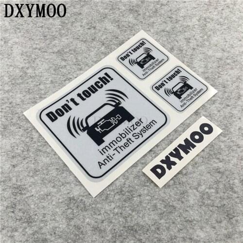 3PCS Warning Anti-Theft System Car Stickers Don't Touch Immobilizer Auto Window Decals Reflective 3M (1X10cm 2X4.5cm)