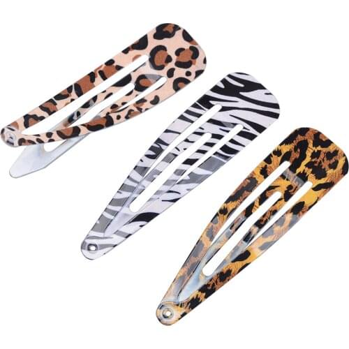 3 Pieces Leopard Pattern Snap Hair Clips Barrettes Toddler Teens