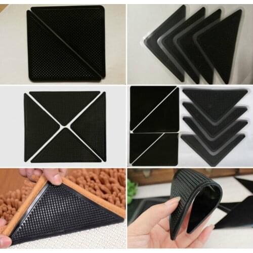 4pcs accessory for Carpet Mat Grippers Non Slip Grip Corners Pad Anti Skid Reusable Silicone Useful Tidy