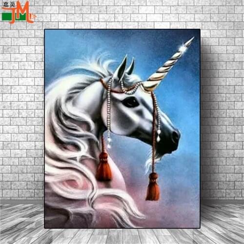 5d Diamond Painting Animal Unicorn Full Round Drill Square DIY Diamond Embroidery Cross Stitch Rhinestone Diamond Mosaic Decor
