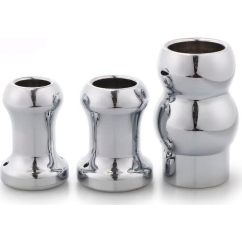 Small medium large for choose metal anal beads Butt Plug Prostate Massager douche Enema head Hollow Anus Sex Toys Women Men