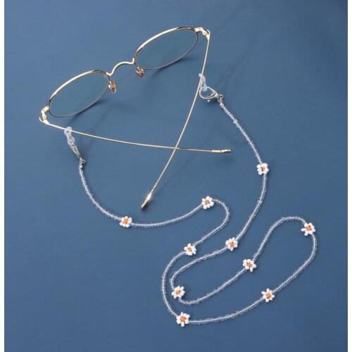 Fashion Sunglasses Chain Colorful Flower Bead Glasses Chain Cord Lanyard Necklace Flower Antilost Mask Chain Hold Straps Women