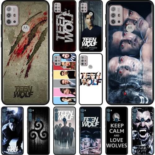 Black Case For Moto G9 G8 Play Power Lite One Fusion E6s G30 Edge G Stylus Caso TPU Fundas Coque Soft Bumper TEEN WOLF