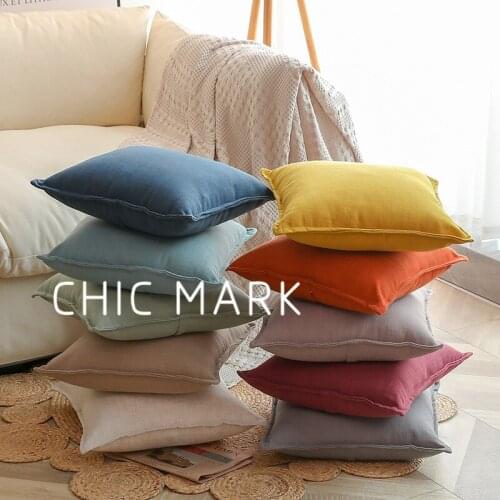 Throw Pillow Case Summer Pillow Case Retro Cushion Solid Color Sofa Pillowcase Car Cushion Sofa Decorative Cushions
