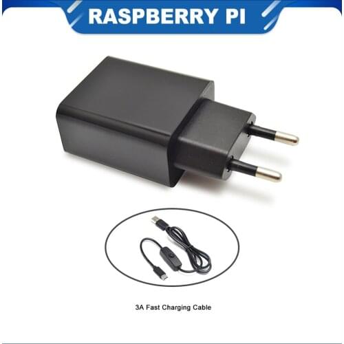 ITINIT R40 Raspberry pi 4B 5V 3A EU Charger Adapter USB Charger Power Home Travel Adapter Charger