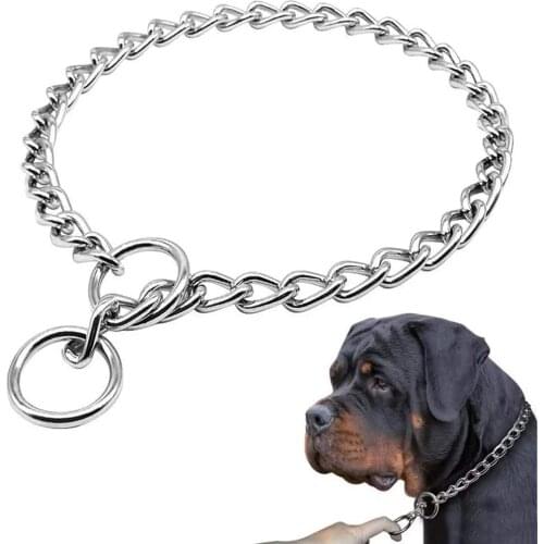 Dog Choke Collar Slip P Chain Heavy Chain Dog Training Choke Collars Adjustable Chain Pet Collars for Small Medium Large Dogs