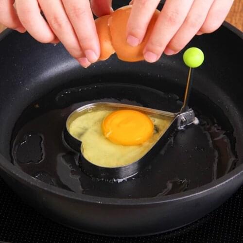 Fried Egg Shaper egg Pancake Ring Mould Mold Kitchen Cooking Tools Stainless Steel Love Flower Round Star Molds Hot