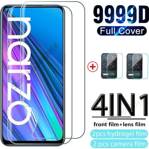 4in1 full cover hydrogel film for realme gt neo narzo 30 5g realmi 8 7 6 pro narzo 30a hd screen protector lens film not glass