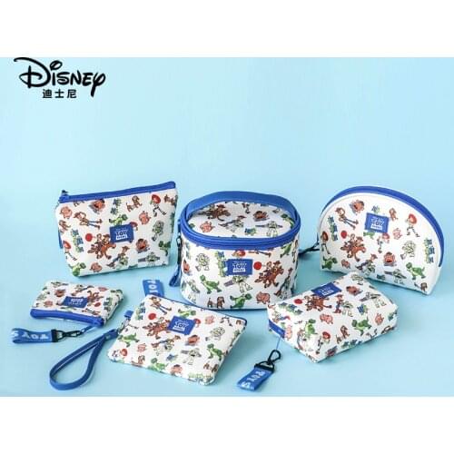 Disney Origina Mickey Minnie Cosmetic Bag Fashion Women Multi-Function Storage Bucket Bag Makeup Bag Coin Purse