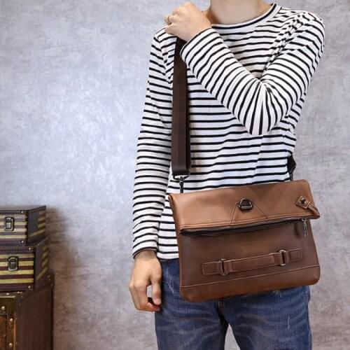 LEBSGE Men Large Clutch Handbag New Multifunction Fashion Shoulder Bag Crossbody Vintage Messenger Bag