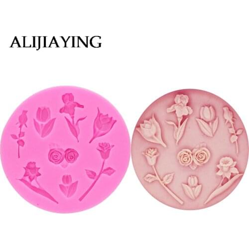 M0002 1PCS Flower silicone mold fondant mold cake decorating tools chocolate gumpaste mold