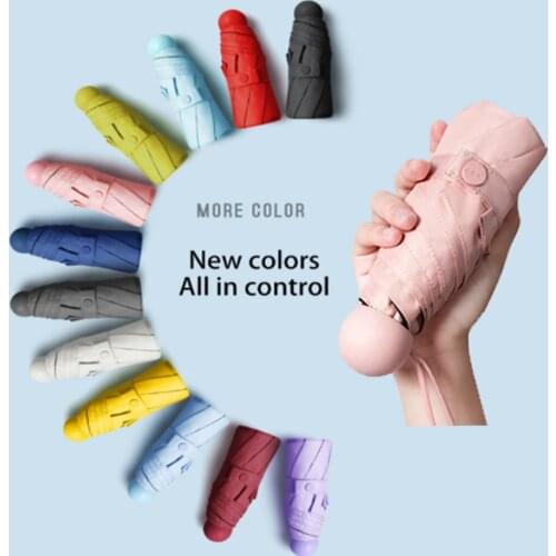 Mini Parasol Umbrella Women Pocket Umbrella Small Anti UV Sun Umbrella Rain Windproof Light Folding Outdoor Umbrellas Parasol