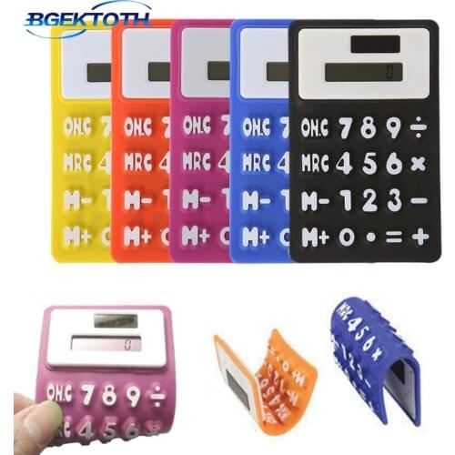 Fashion Foldable Soft Silicone Handheld Scientific Solar Calculator For School Office APR-19